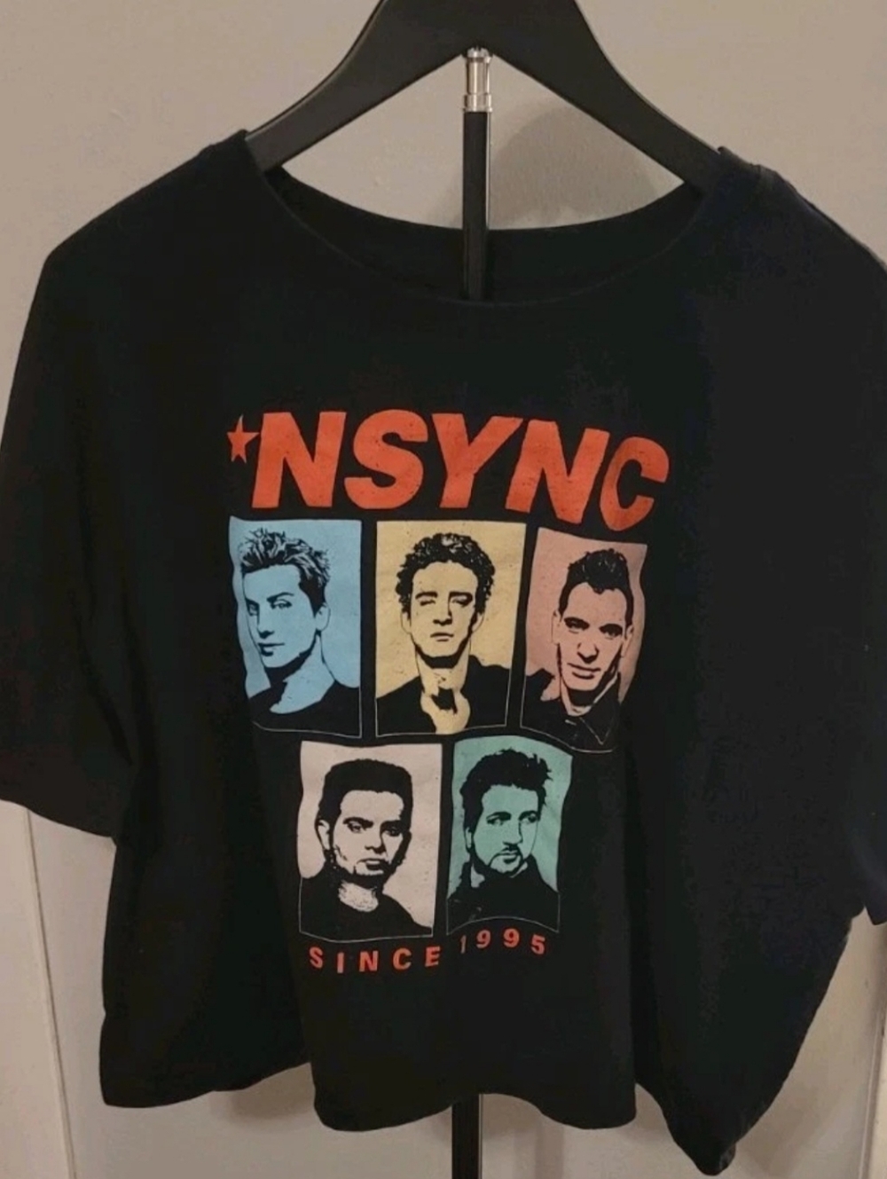 NSYNC Crop Top Womens XXL Black Graphic Tee Boy Band Licensed Y2K Style